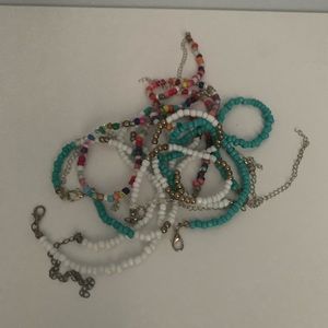 bundle of 6 beaded summer necklaces/chokers